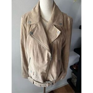 Ugg leather jacket moto style tan color size large